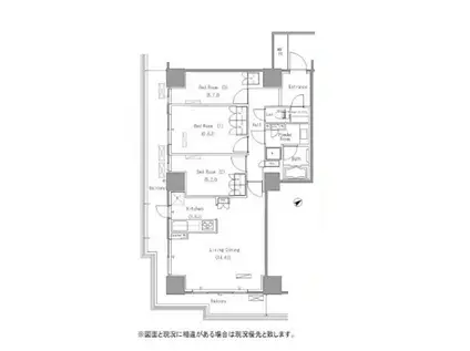 PARK AXIS 豊洲(3LDK/14階)の間取り写真