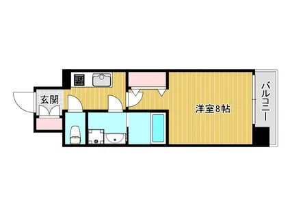 ワールドアイ難波南PORTA(1K/10階)の間取り写真