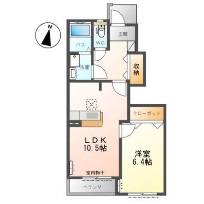 ボンヌール(1LDK/1階)の間取り写真