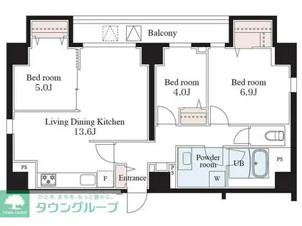 WEAVE BASE -ASUKAYAMA PARK 飛鳥山公園(3LDK/8階)の間取り写真