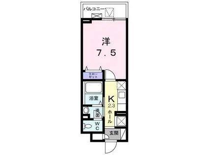 フォーシーズン蓮根(1K/1階)の間取り写真