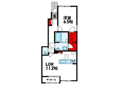 スエプレミアムエム(1LDK/1階)の間取り写真