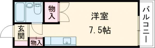 スバルハイツ(1K/2階)の間取り写真