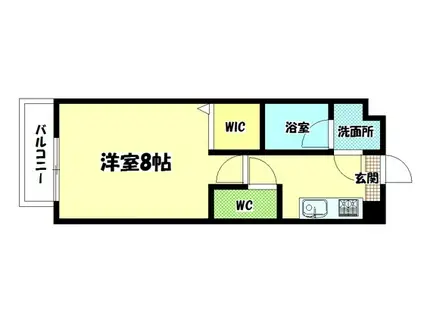 スキポール駅元町(1K/6階)の間取り写真