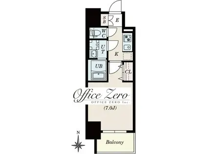 SーRESIDENCE尾頭橋CLARITY(1K/2階)の間取り写真