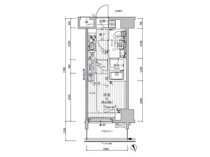 メインステージ立川VI(1K/10階)の間取り写真