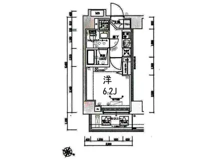 ベルシード横濱吉野町マキシブ(1K/3階)の間取り写真