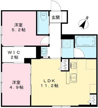 ソレイユ光(2LDK/1階)の間取り写真