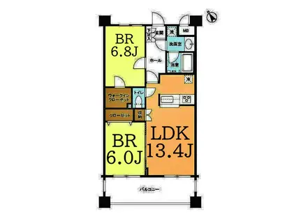 サンハイム鶴見(2LDK/3階)の間取り写真