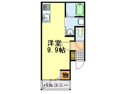 グランコンフォール本千葉II(ワンルーム/2階)の間取り写真