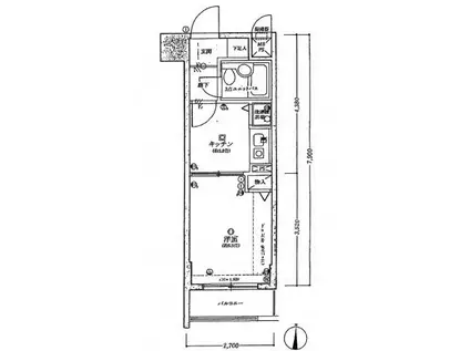ライオンズプラザ川崎II(1K/2階)の間取り写真