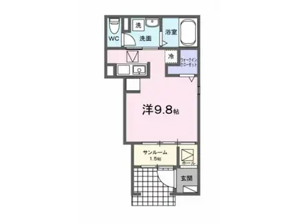 ソルクレストII(ワンルーム/1階)の間取り写真