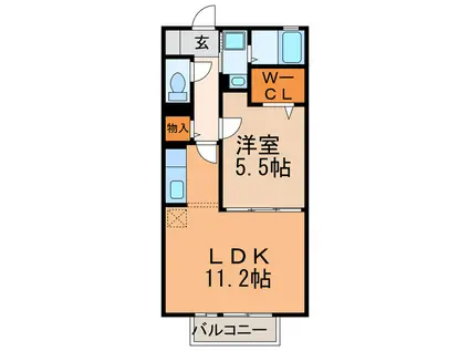 セントラルコート関田(1LDK/2階)の間取り写真