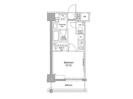 ザ・パークハビオ住吉(1K/3階)の間取り写真