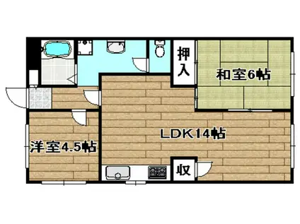 フェリス千代田(2LDK/2階)の間取り写真