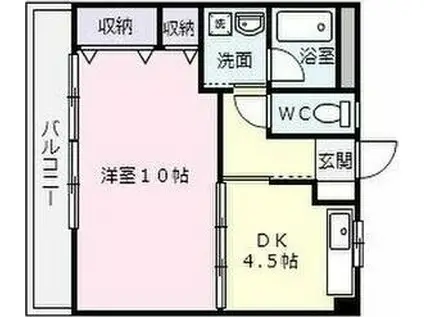 メゾン川崎(1DK/3階)の間取り写真