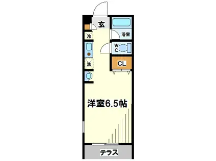 レジデンスハーベスト(1K/1階)の間取り写真