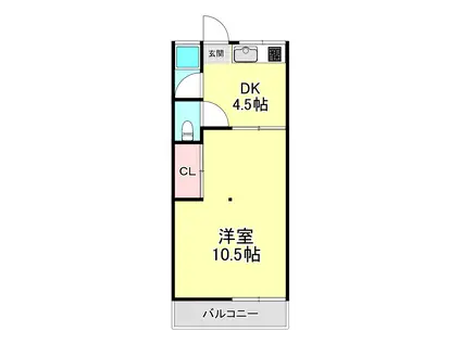 ガーデンハイツ(1DK/1階)の間取り写真