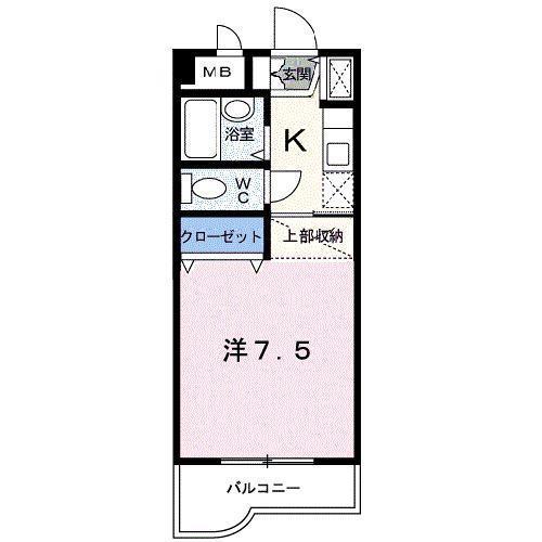 シェーンドルフ中津留(1K/3階)の間取り写真