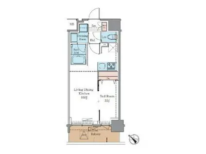 LUXENAPAWS南行徳(1LDK/2階)の間取り写真
