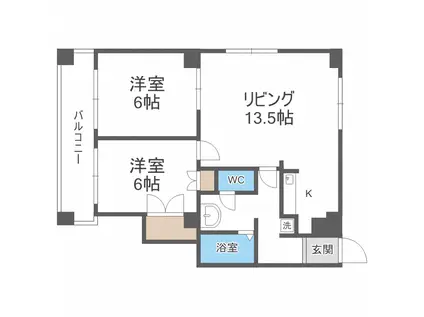 ドリームハウス澄川(2LDK/4階)の間取り写真
