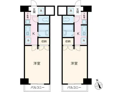 TCRE光が丘(1K/8階)の間取り写真