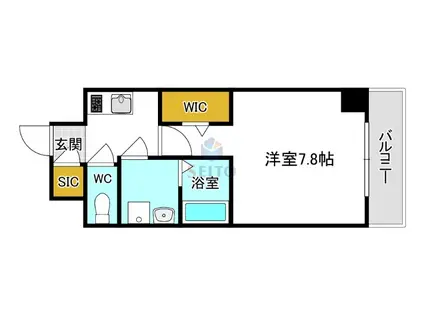 ファーストフィオーレ江坂ラディール(1K/1階)の間取り写真