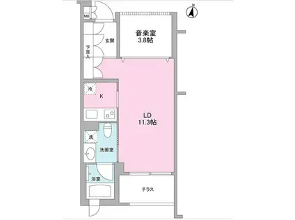 ARTE 哲学堂(1LDK/1階)の間取り写真