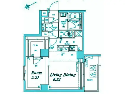 メイクスデザイン大森2(1LDK/3階)の間取り写真