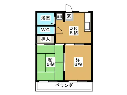 コスモハイツ松本II(2DK/2階)の間取り写真