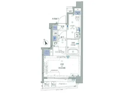 THE PREMIUM SUITE 中野鷺宮(1K/1階)の間取り写真