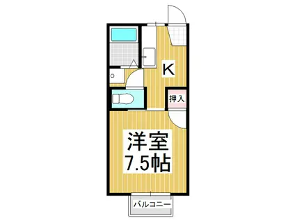 フレグランスコンフォート(1K/1階)の間取り写真