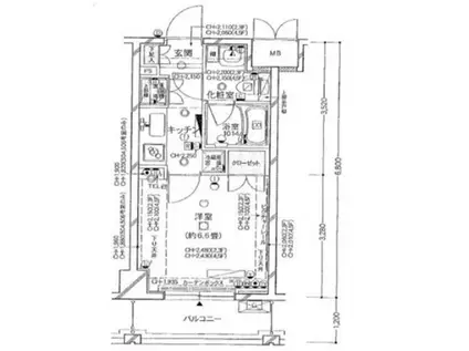 パレステュディオ代々木(1K/4階)の間取り写真