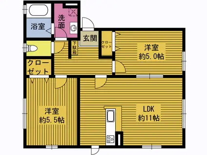 グレイス双葉(2LDK/2階)の間取り写真