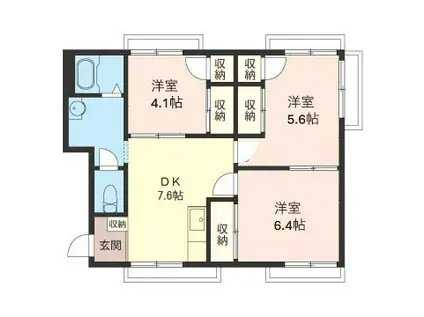 サンハイムウキマ(3DK/2階)の間取り写真
