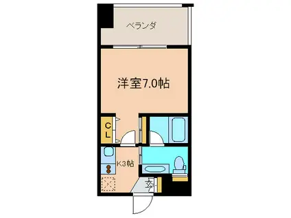 レジディア文京音羽II(1K/3階)の間取り写真