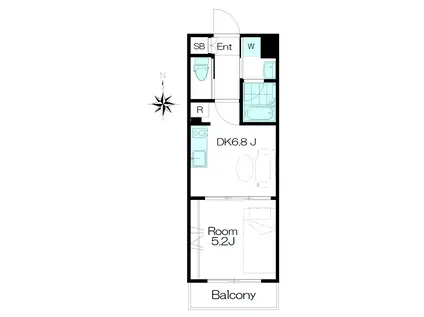 シュロス鷹番(1DK/2階)の間取り写真