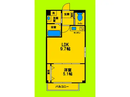 ナット ショウジャク-NUT SYOJAKU-(1LDK/1階)の間取り写真