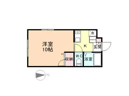 NEW STYLE(ワンルーム/1階)の間取り写真