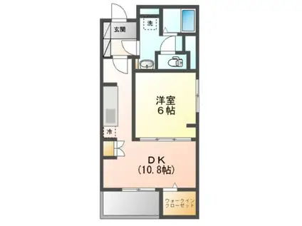 アンジェ アルカン シエル(1LDK/4階)の間取り写真