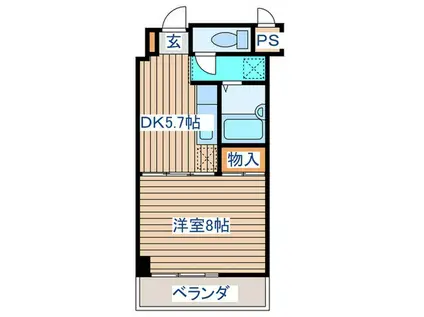 YSKコーポ卸町(1DK/3階)の間取り写真