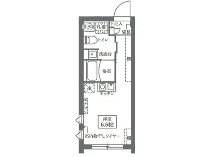 COCOCUBE中馬込(ワンルーム/1階)の間取り写真