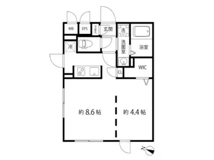 BRANCHE笹塚(ワンルーム/3階)の間取り写真