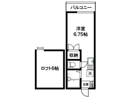 メゾンルミエール1号棟 1(ワンルーム/1階)の間取り写真