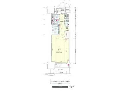 プレサンスジェネ千種内山(1K/6階)の間取り写真