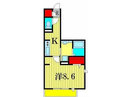 セジュールK(1K/1階)の間取り写真