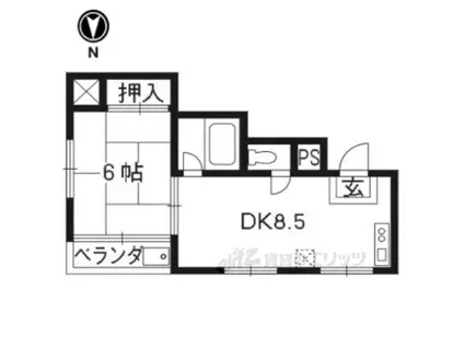 ループティジュール(1LDK/2階)の間取り写真