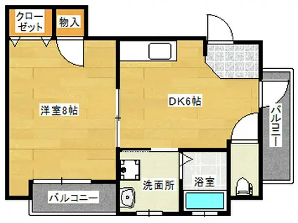 大州藤村ビル(1DK/2階)の間取り写真