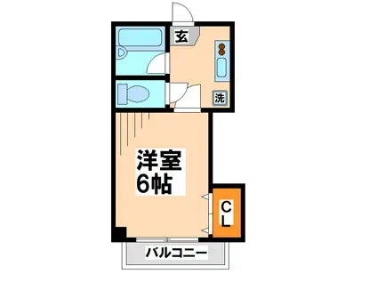 ロワール調布(1K/2階)の間取り写真