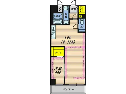 LEGALAND猫 MIYAKOJIMAリーガランドプラスネコミヤ(1LDK/8階)の間取り写真